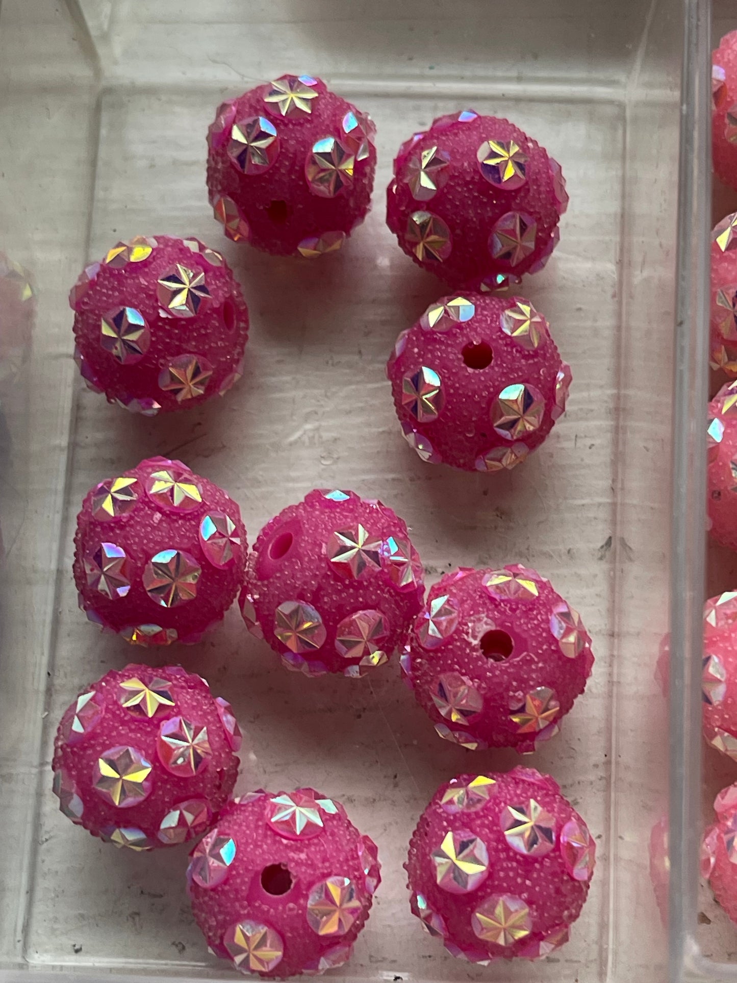 15mm Acrylic Sugar BEADS with STARS (16 Color Options)