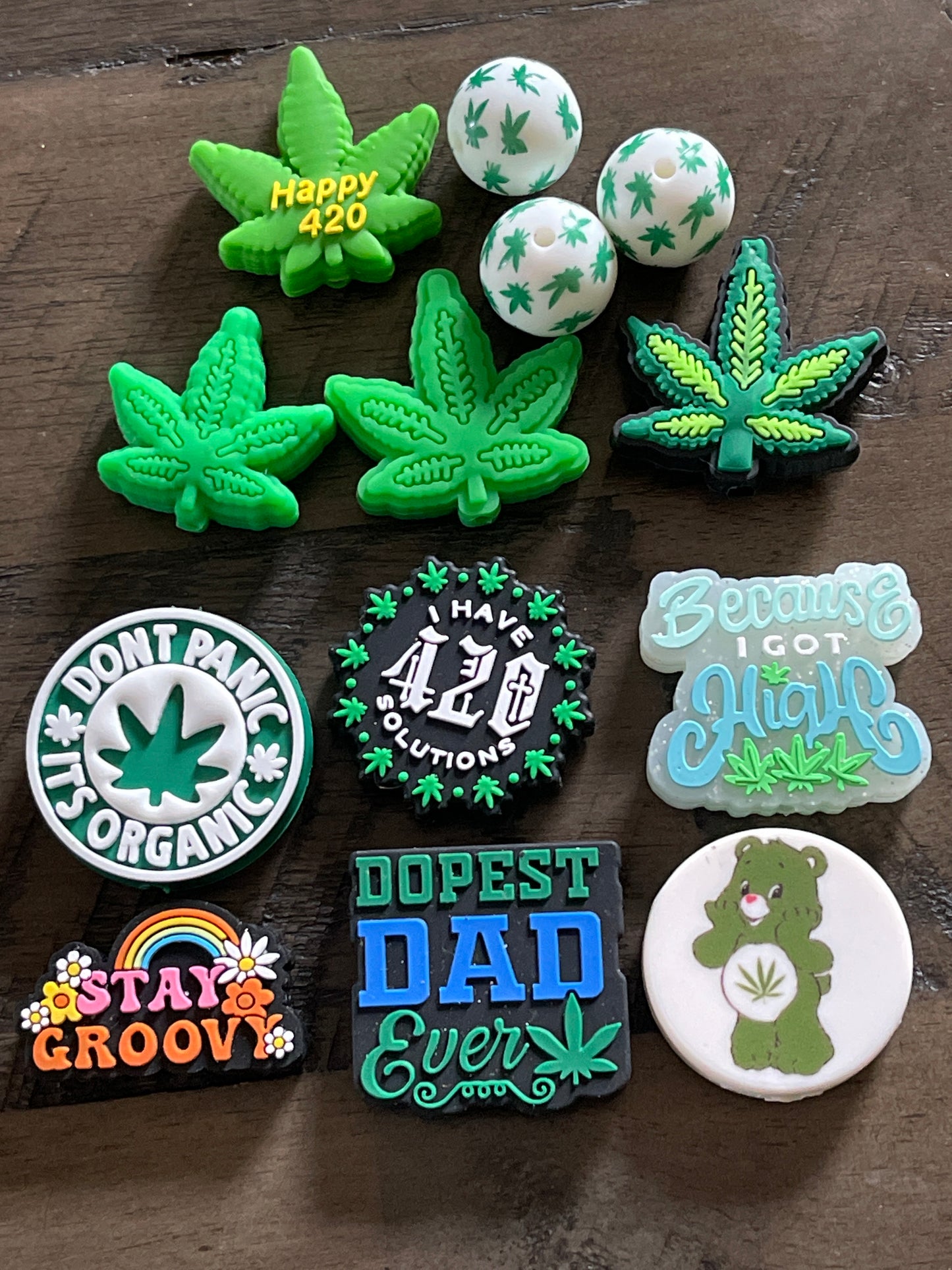 SILICONE FOCAL- Happy 420 Theme Weed Focals- (11 Options)