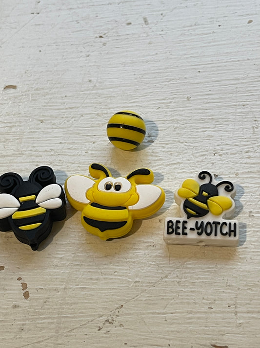 SILICONE FOCAL- Bee (4 Options-15mm Bead sold separately)