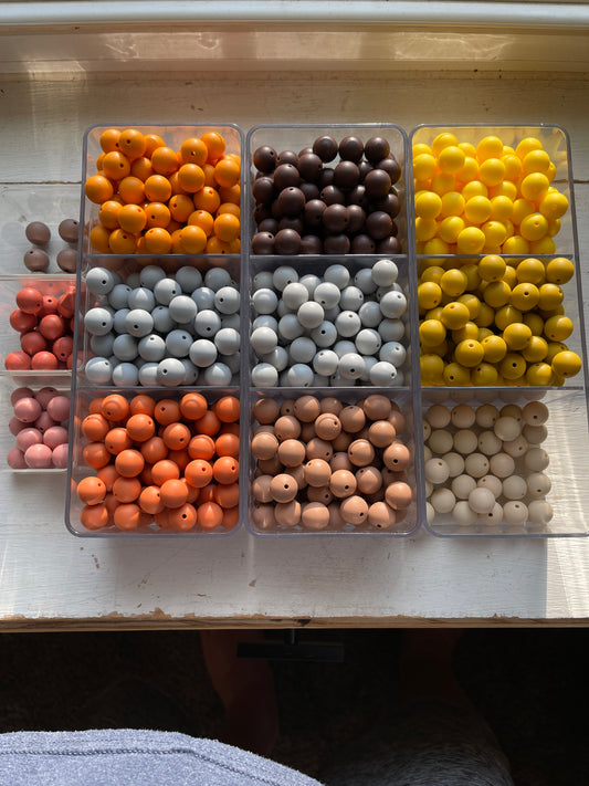 15mm SILICONE BEADS-SOLID COLORS (EARTH TONES)