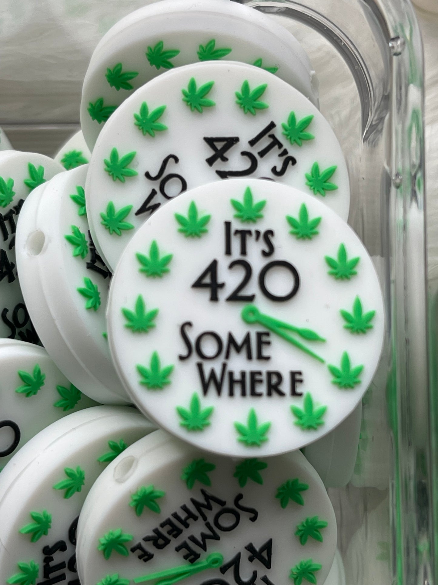 SILICONE FOCAL- Happy 420 Theme Weed Focals- (9 Options)