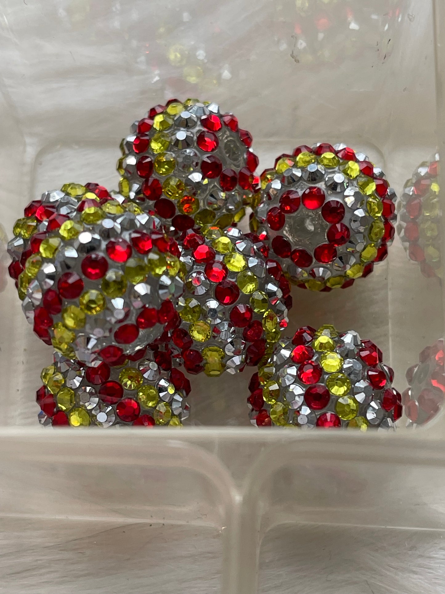20mm CHUNKY RHINESTONE Bead- Stripes (9 Options)