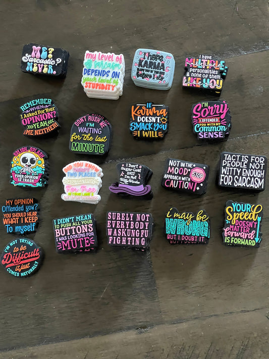 SILICONE FOCAL - Sarcasm Theme-Low Inventory Clearance)