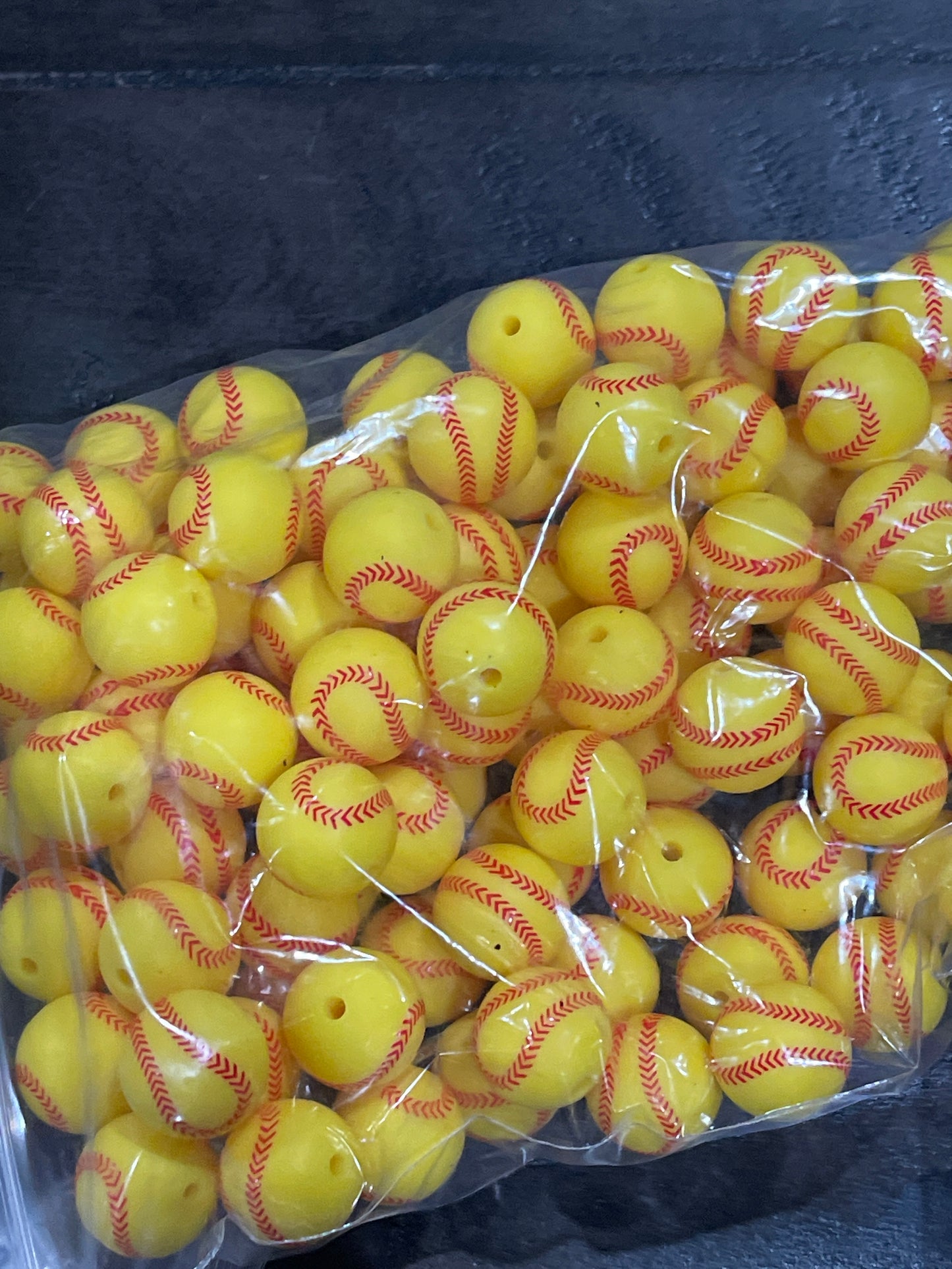 15mm SILICONE BEAD- Sports (4 Options)