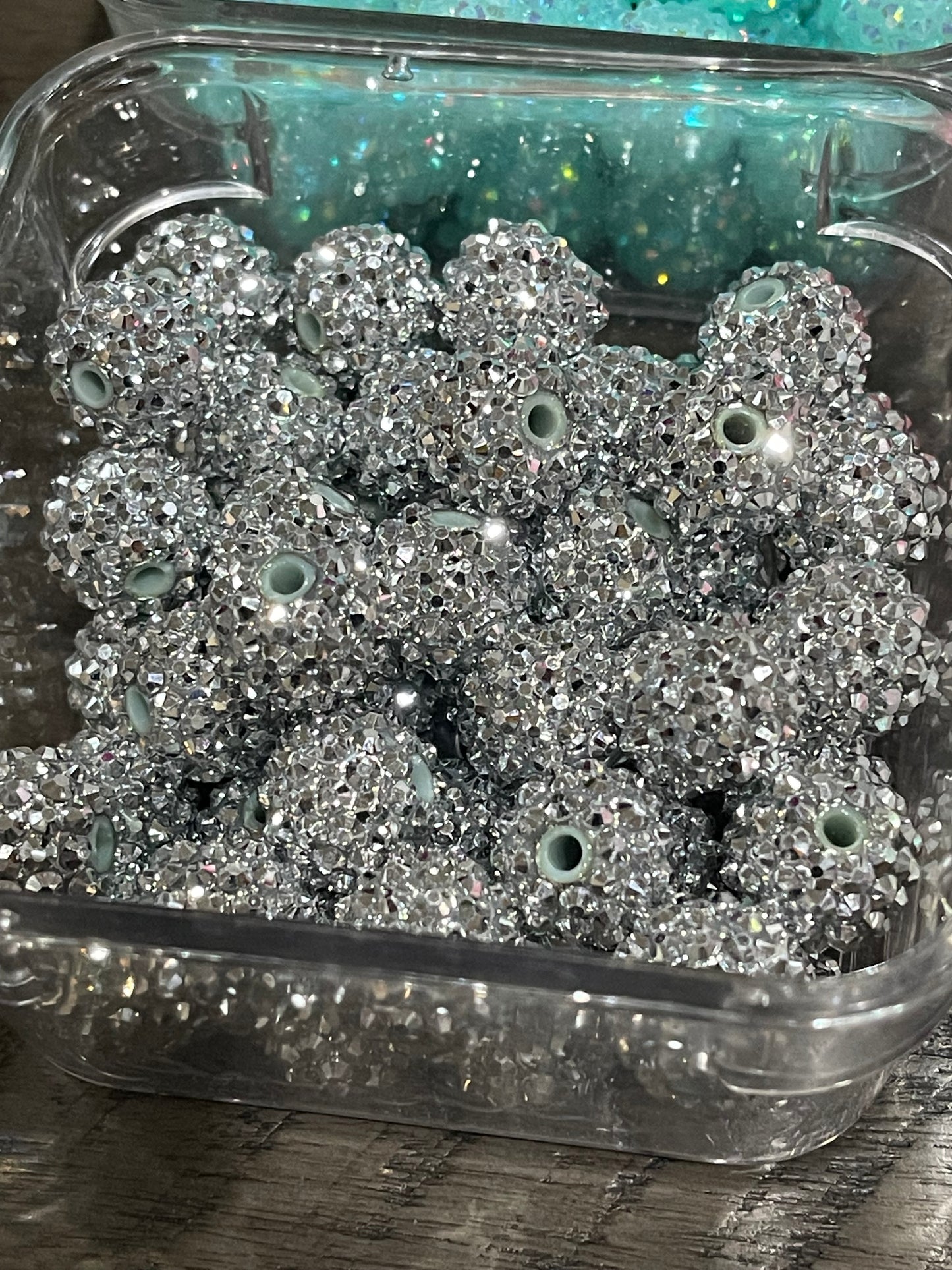 16mm CHUNKY RHINESTONE SHINY bubblegum Bead (8 Color Options)