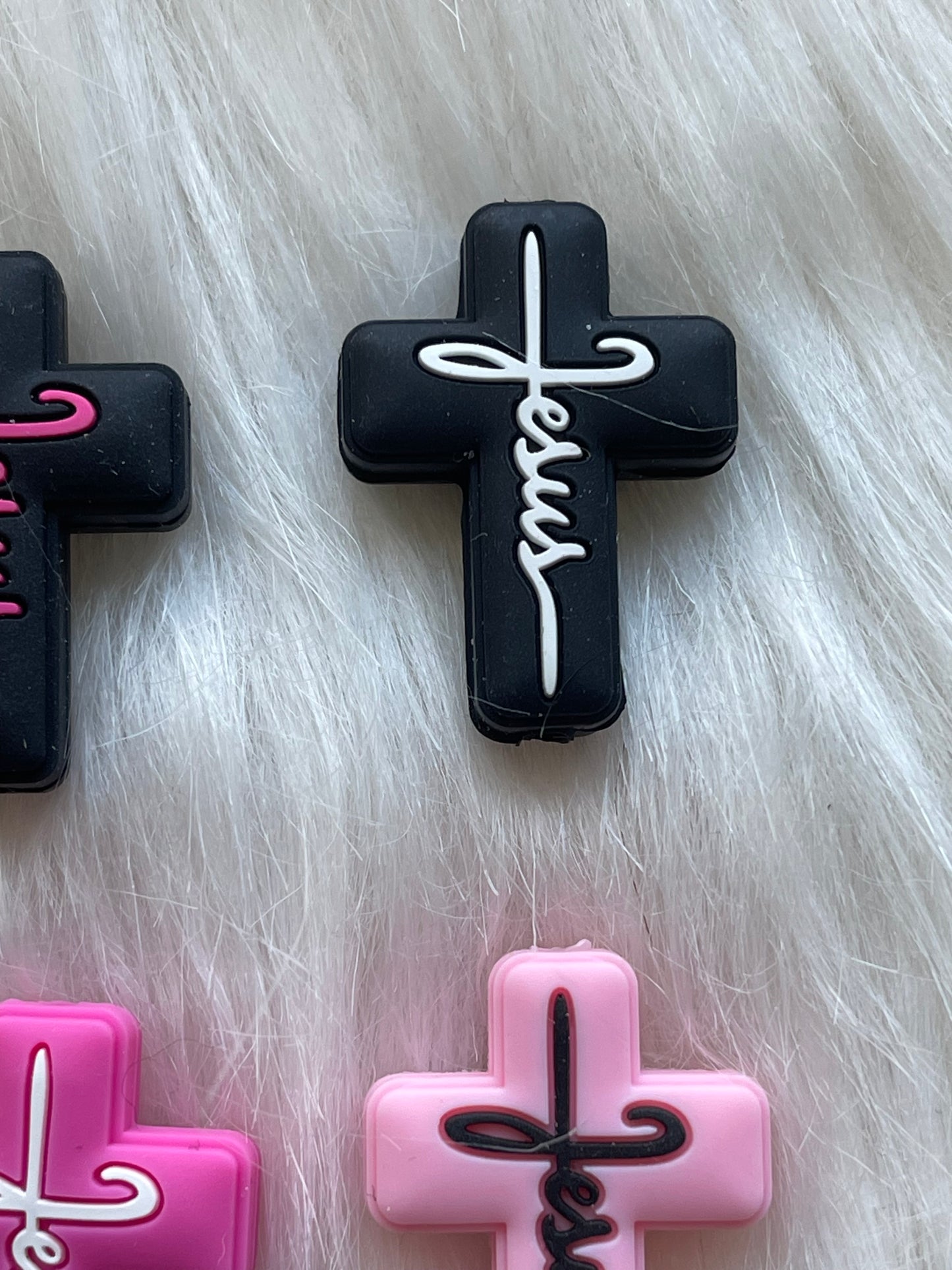 SILICONE FOCAL- Cross, Jesus, Faith (18 Options & Discount Scoops)