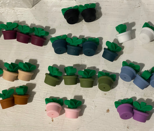 SILICONE FOCAL - Flower Pot-NO FLOWER (10 options)