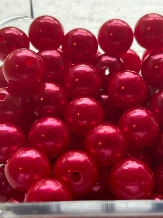 14mm ACRYLIC BEAD- Strawberry Pearl