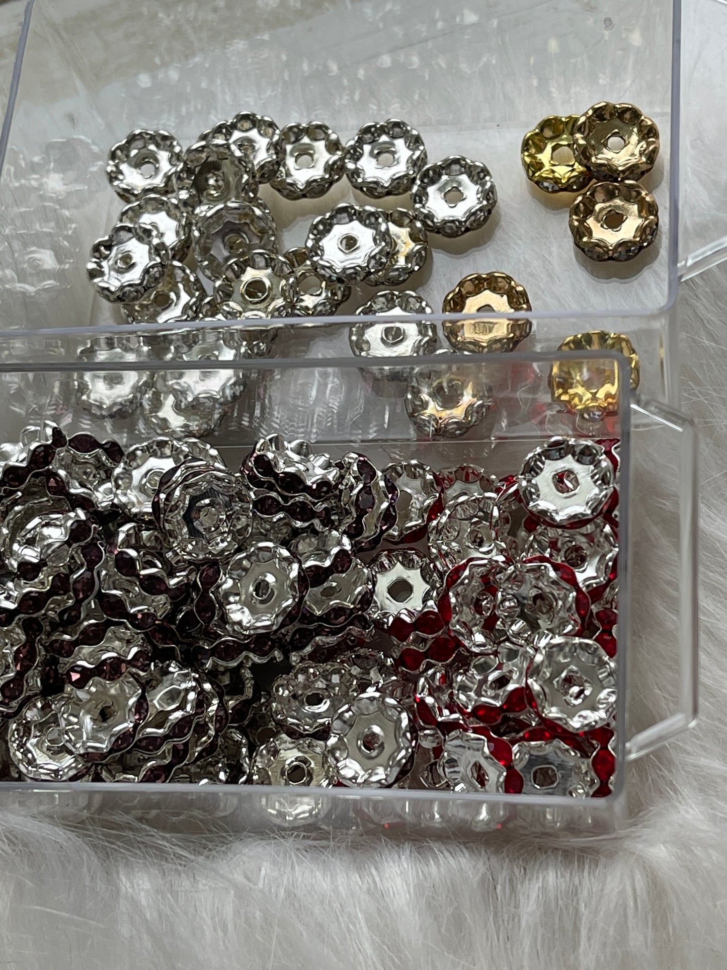 SPACERS-12mm WAVY RHINESTONES  4 Options
