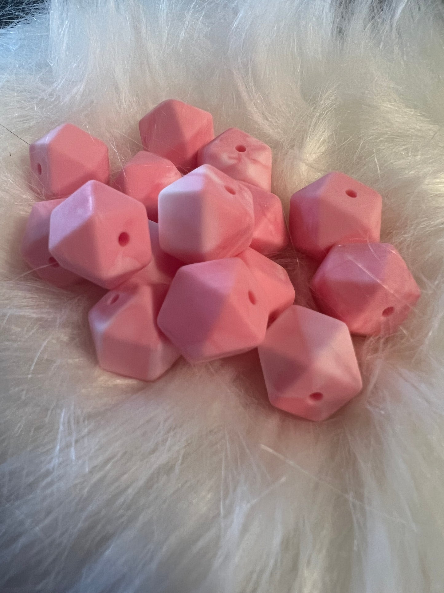 14.3mm SILICONE HEX BEADS (62 Options & Discount Scoop)