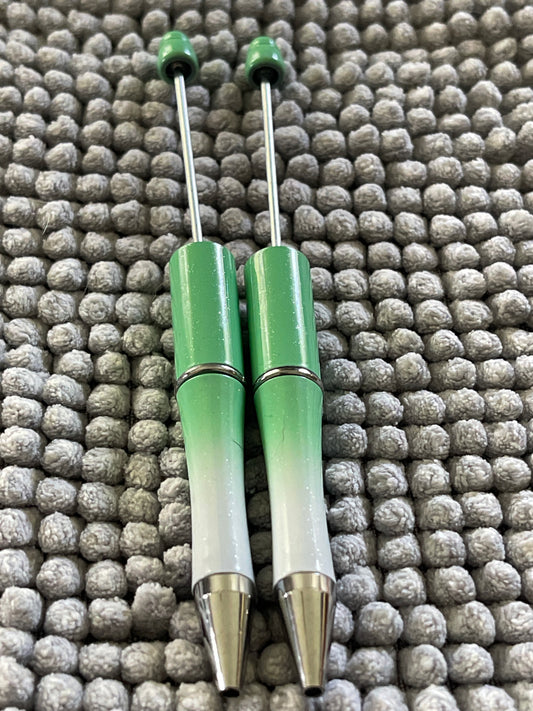 PEN BLANK Lt Green Cream Glitter Ombre