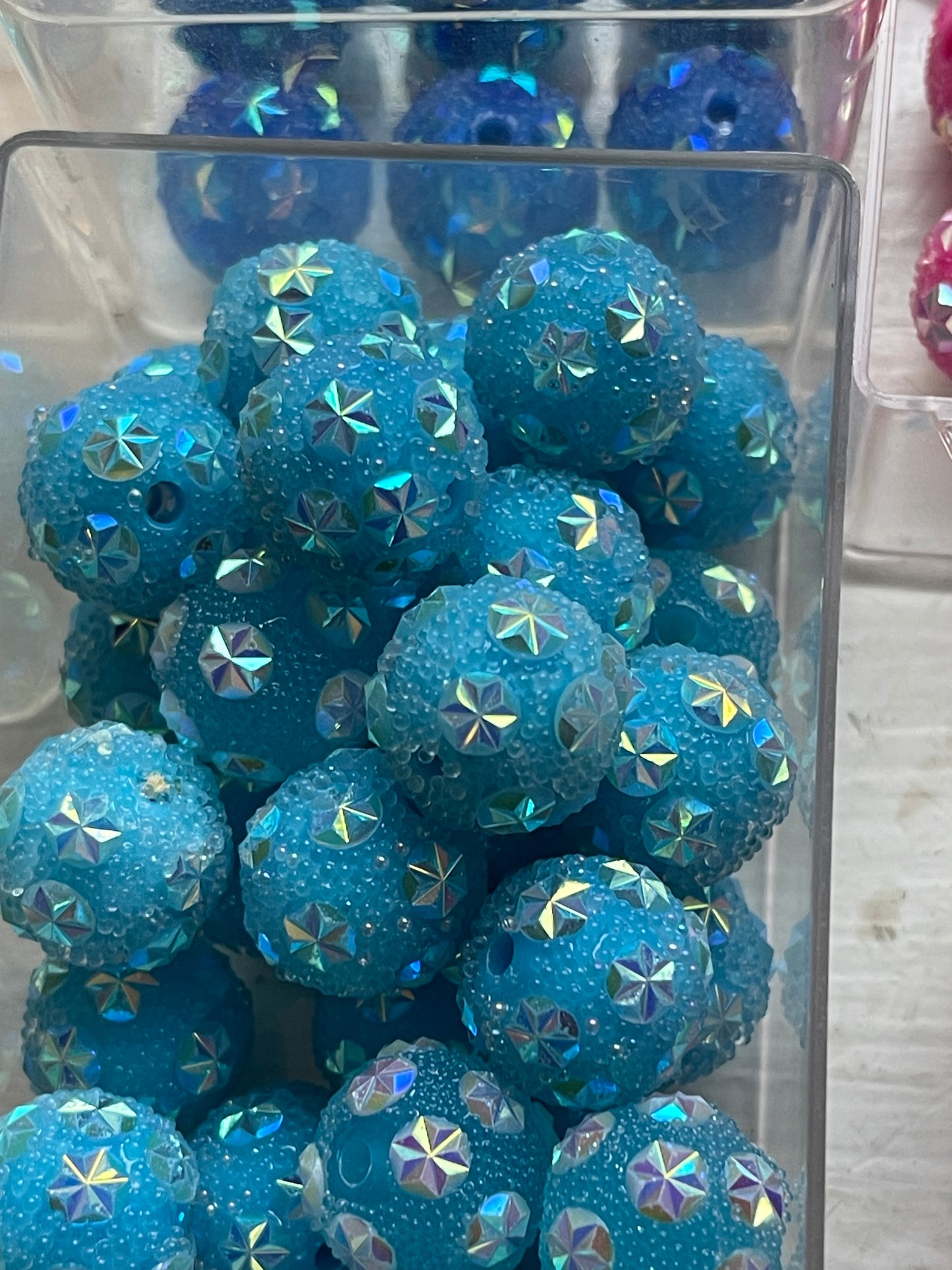 15mm Acrylic Sugar BEADS with STARS (16 Color Options)