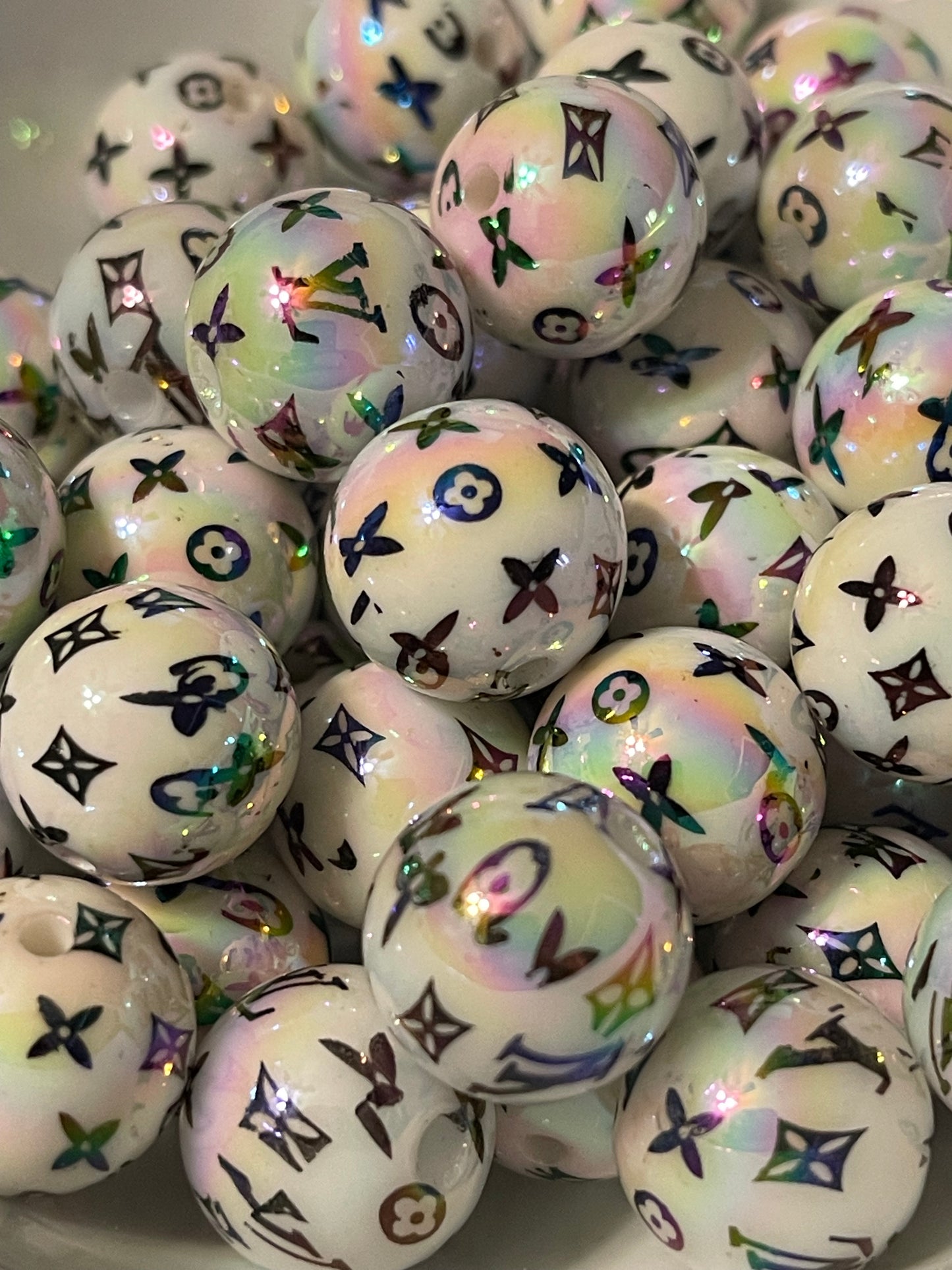 15mm ACRYLIC BEAD L'S (Hi-Gloss ABS Coat) 7 Options