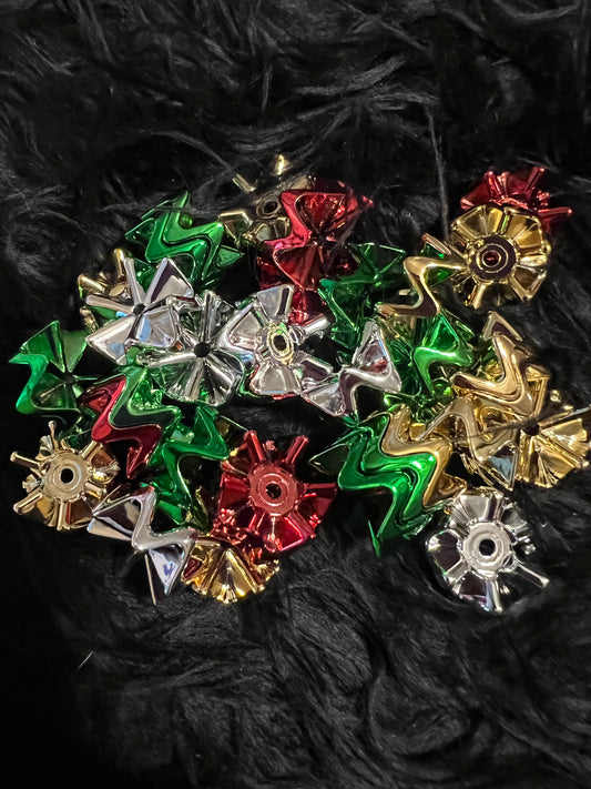 15mm SPACERS- CHRISTMAS THEME COLORS (sets of 4- 1 of each color)