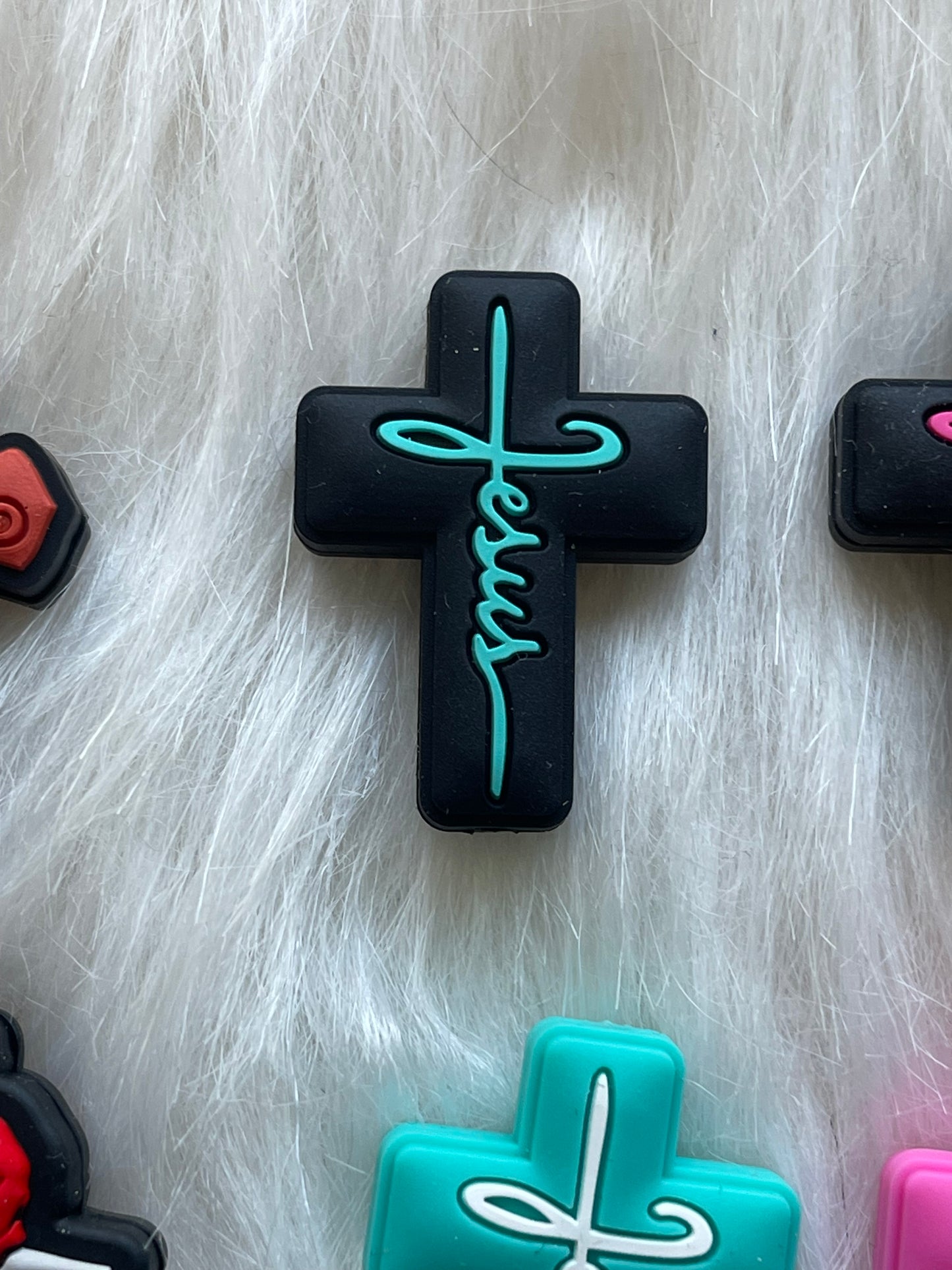 SILICONE FOCAL- Cross, Jesus, Faith (18 Options & Discount Scoops)