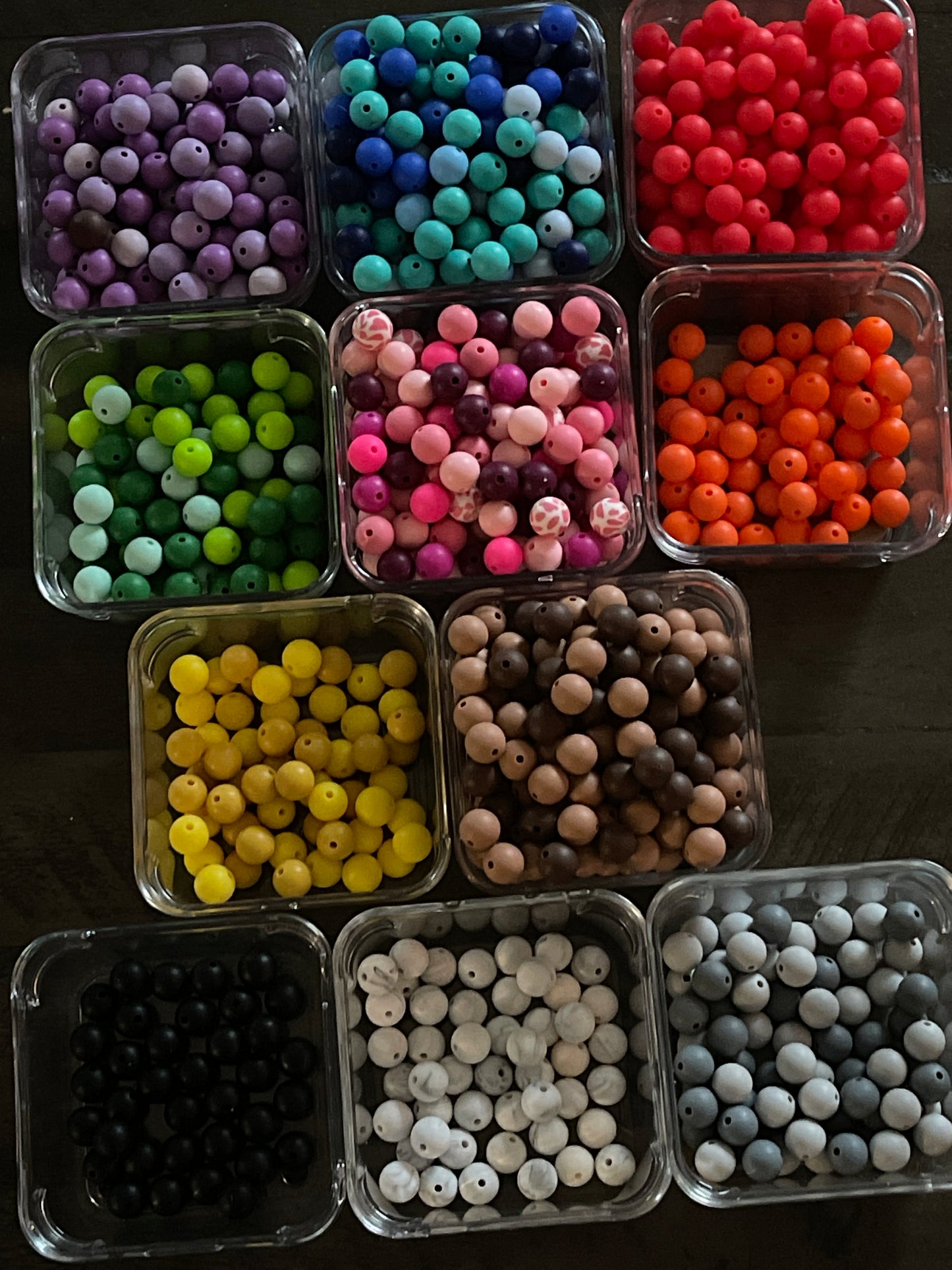 12mm SILICONE BEADS (Multiple Color Variations)