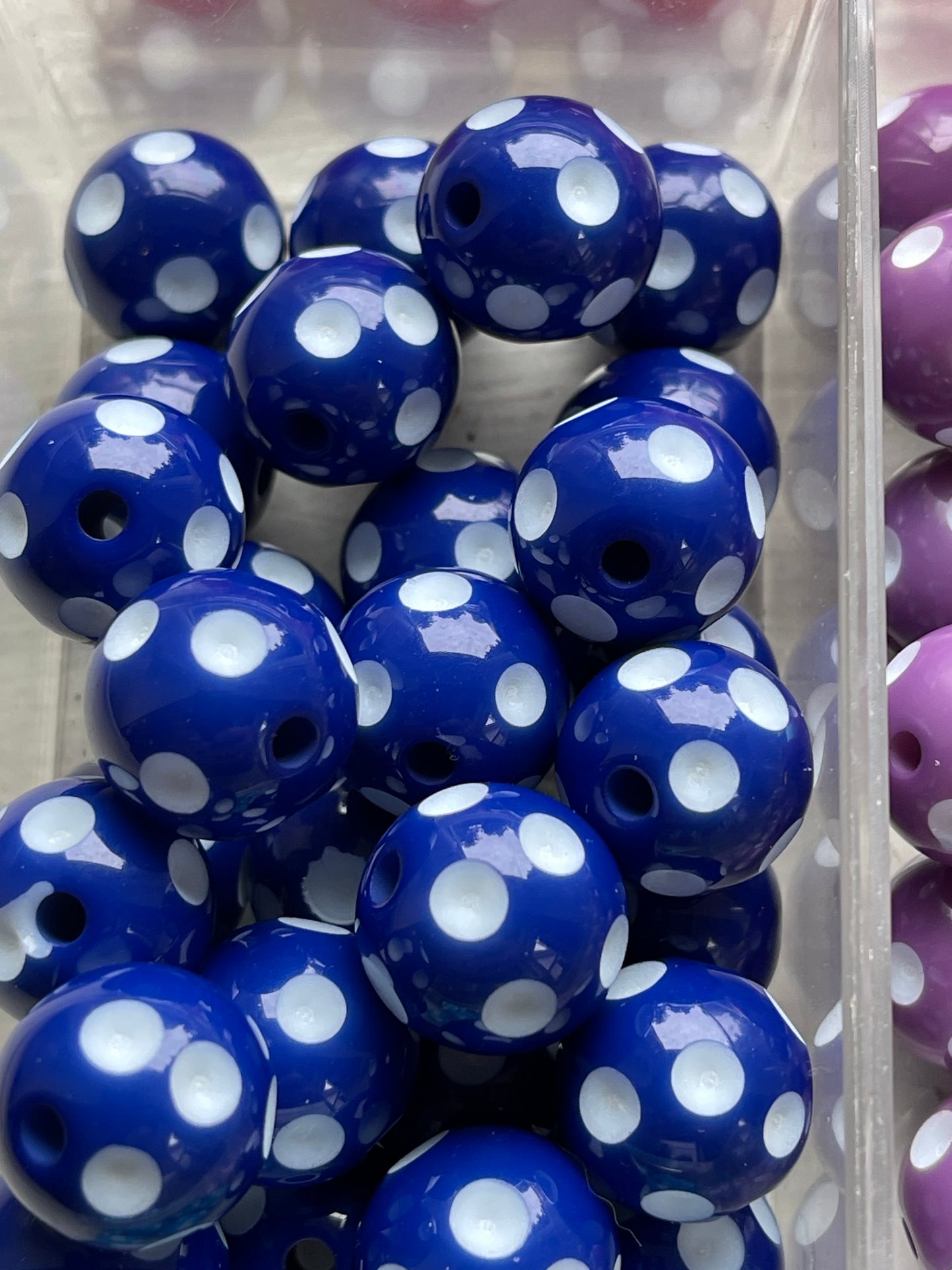 16mm ACRYLIC BEAD Recessed Polka Dot (14 Color Variations)