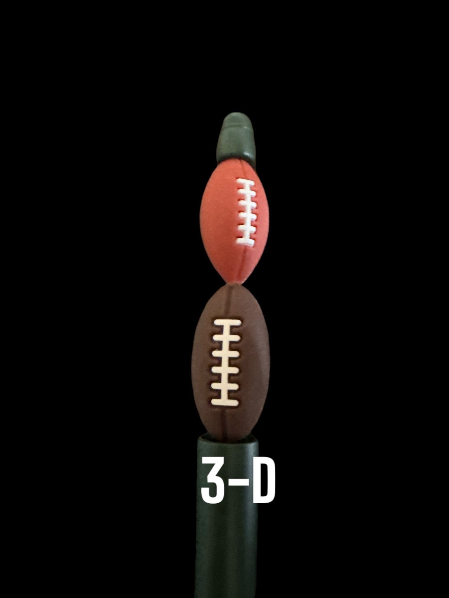 3D SILICONE FOCAL- Football (2 Options) (Focal only-Pen sold separately)