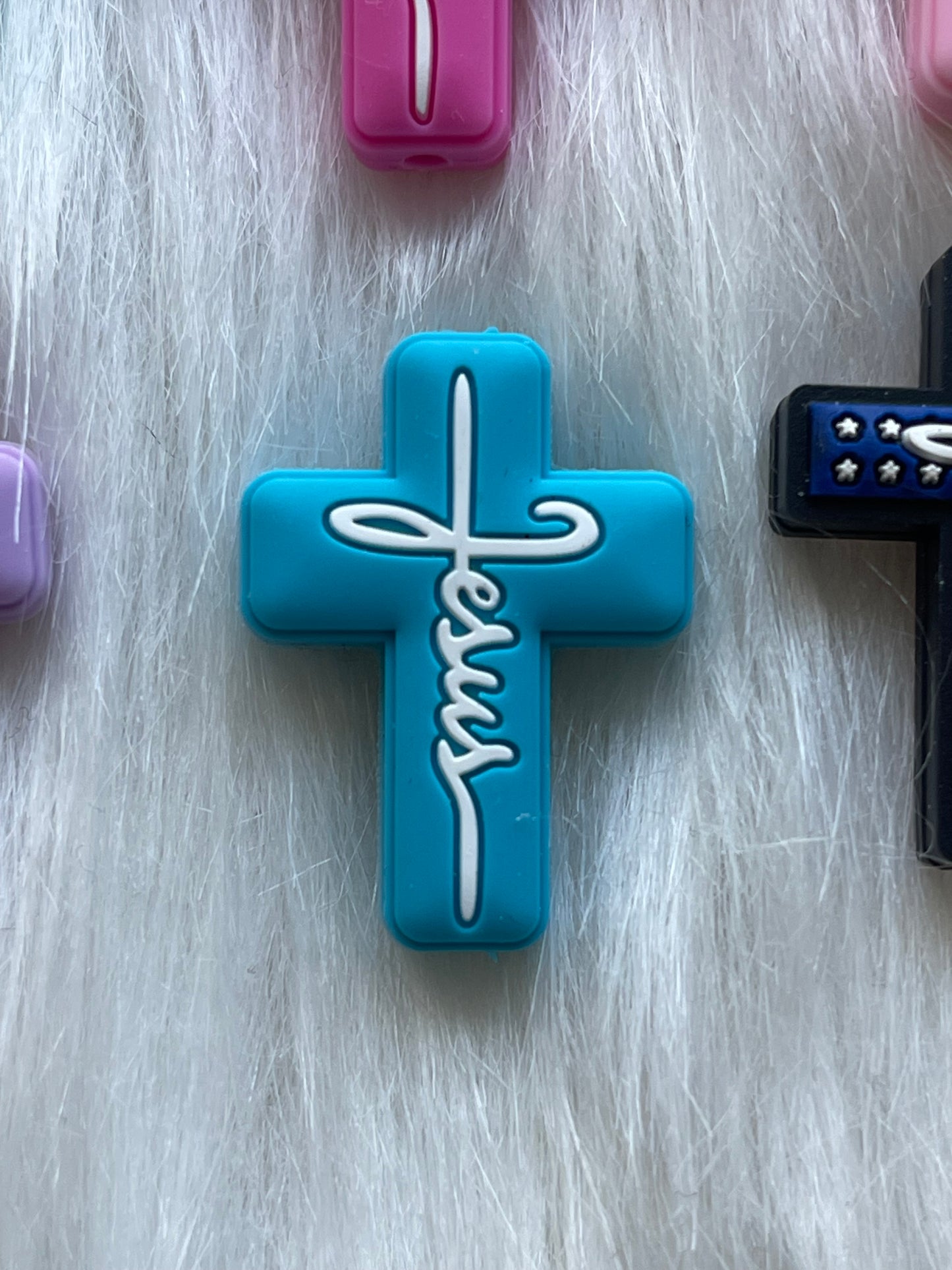 SILICONE FOCAL- Cross, Jesus, Faith (18 Options & Discount Scoops)