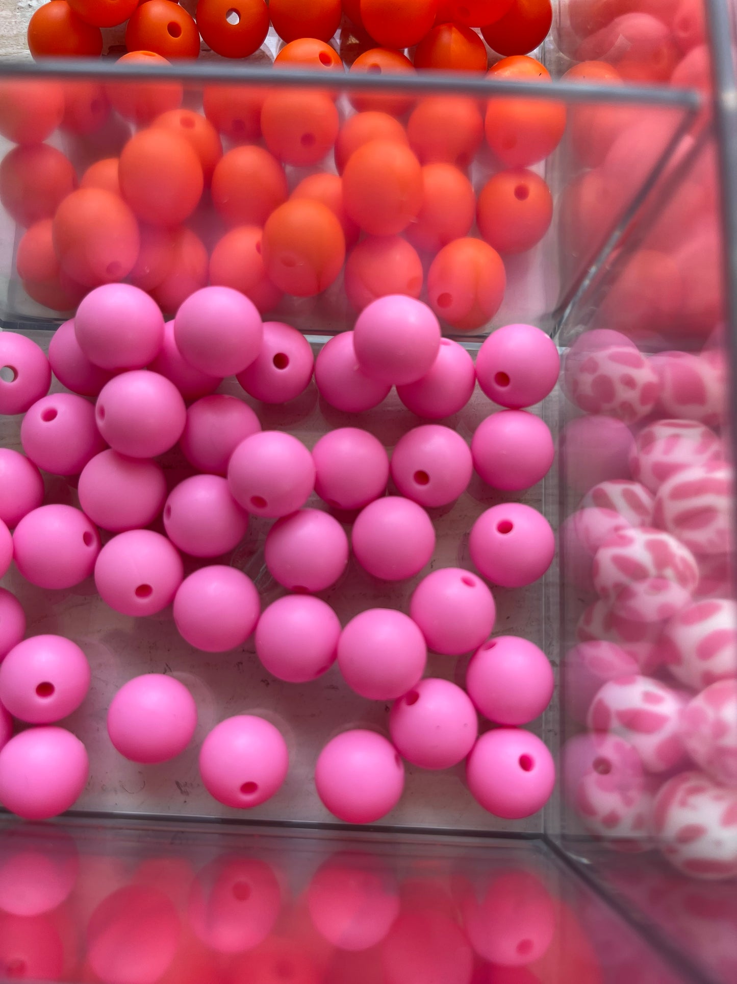 12mm SILICONE BEADS- Pinks, Red, & Orange