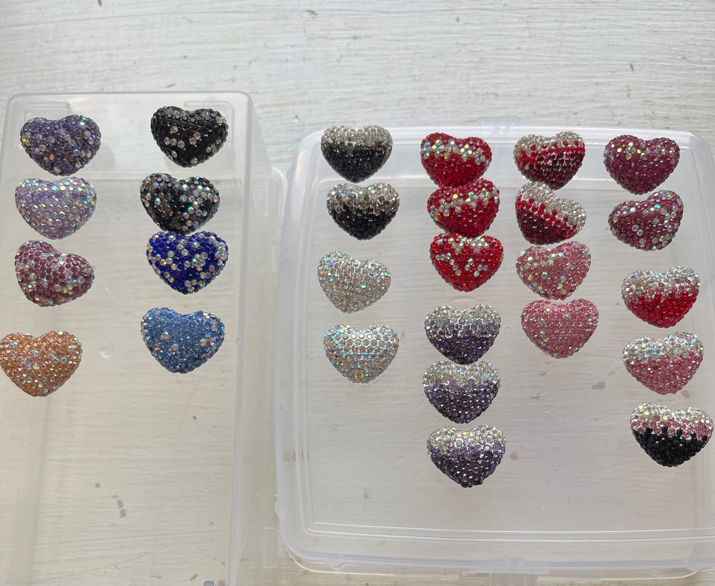 23mm Rhinestone Hearts (18 Options) (Rhinestone Heart only-Focal sold separately)