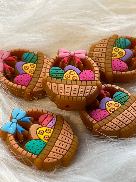 SILICONE FOCAL- Easter Basket of Colorful Eggs