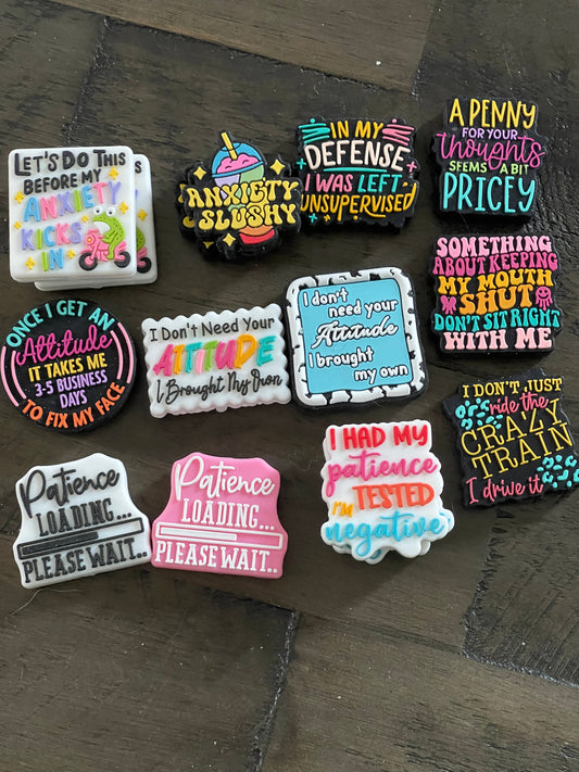 SILICONE FOCAL - Attitude/Patience/Anxiety Theme-Low Inventory Clearance)