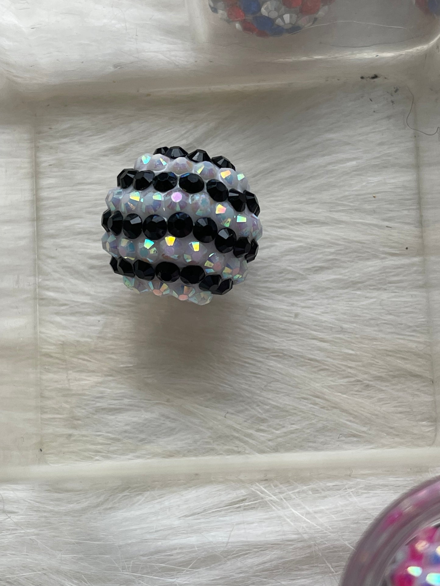 20mm CHUNKY RHINESTONE Bead- Stripes (9 Options)
