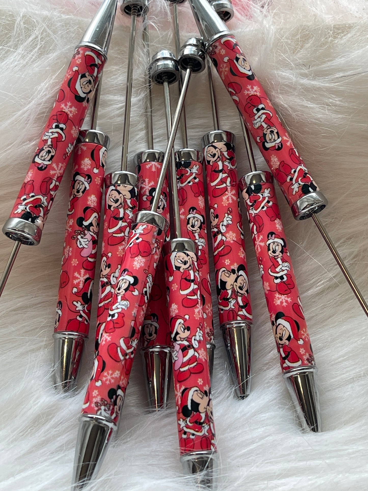 PEN BLANK PRINTED Christmas Mickey & Minnie(quantity discount available)