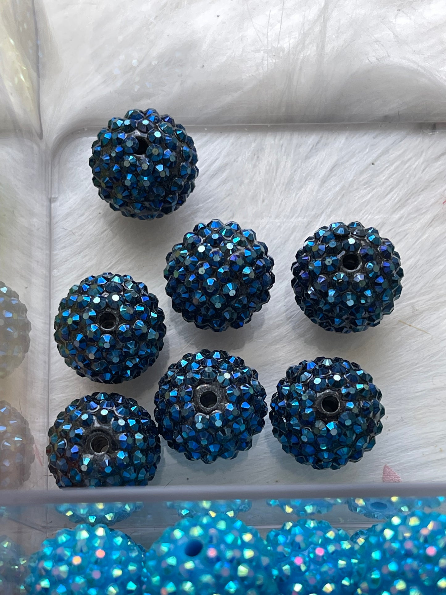 20mm CHUNKY ABS RHINESTONE Beads- Solids (33 Options)
