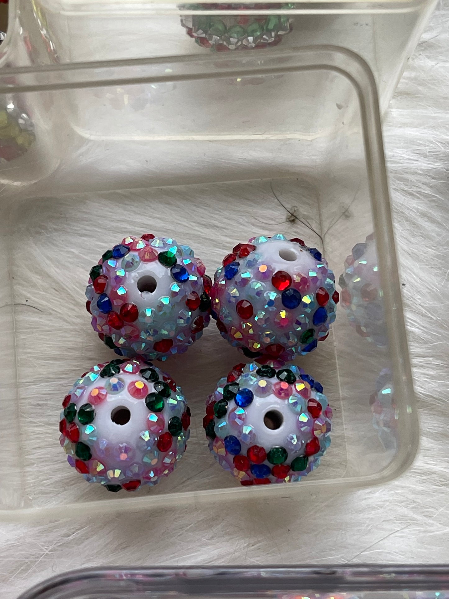 20mm CHUNKY RHINESTONE Bead- Stripes (9 Options)