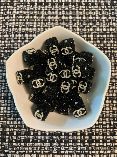 BLING BLACK RHINESTONE CUBE C'S