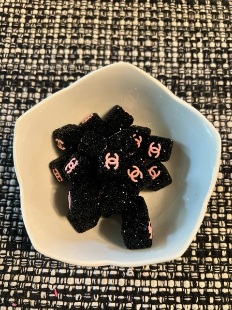 BLING BLACK RHINESTONE CUBE C'S (baby pink LIMITED)