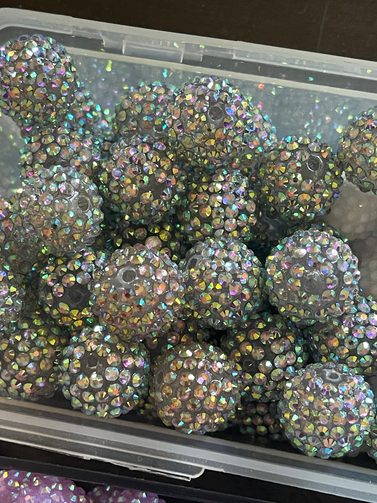 20mm CHUNKY RHINESTONE bubblegum Bead (15 Options)