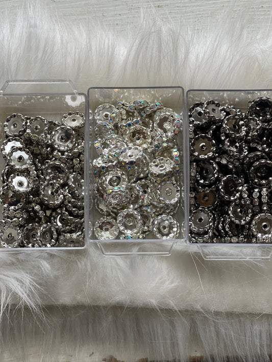 SPACERS-15mm RHINESTONES-WAVY (3 Options)