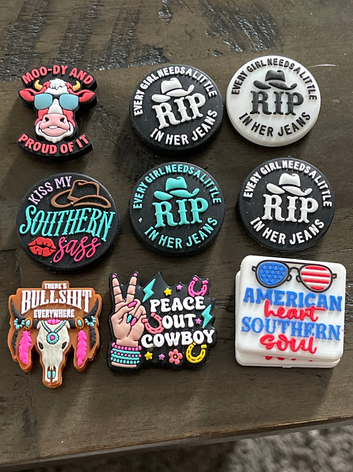 SILICONE FOCAL - Cowboy/Southern Theme-Low Inventory Clearance)