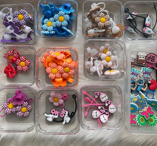SILICONE STRAW or PEN Topper Cap (18 Options)
