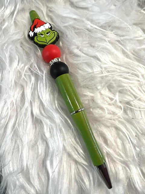 CUSTOM PREMADE Clearance PEN-CHRISTMAS-GREEN GUY WITH SANTA HAT-GREEN PEN COMPLETE