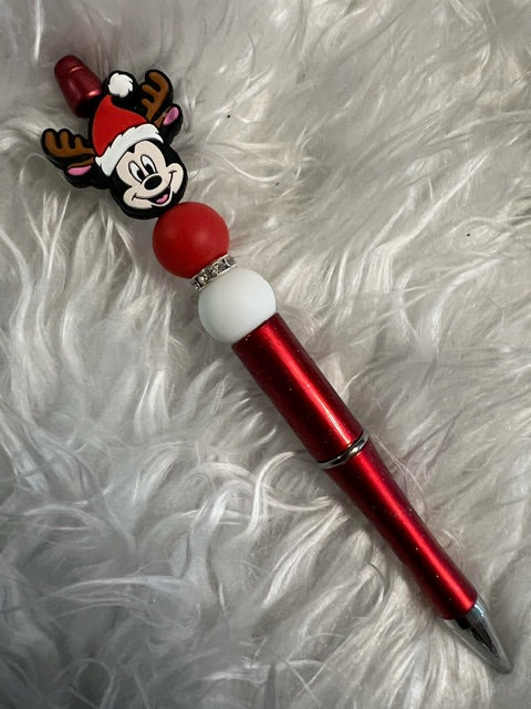 CUSTOM PREMADE Clearance PEN-CHRISTMAS-MICKEY-RED METALLIC PEN COMPLETE