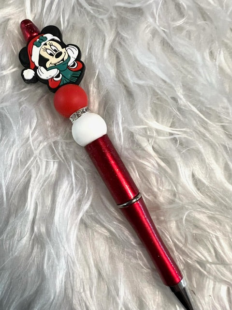 CUSTOM PREMADE Clearance PEN-CHRISTMAS-MINNE-RED METALLIC PEN COMPLETE