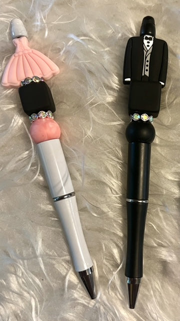 CUSTOM PREMADE Clearance PEN SET-WEDDING COMBO PINK Dress and Tuxedo set of 2 COMPLETE