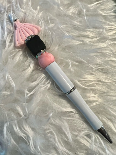 CUSTOM PREMADE PEN CLEARANCE - PINK WEDDING DRESS-on white one COMPLETE