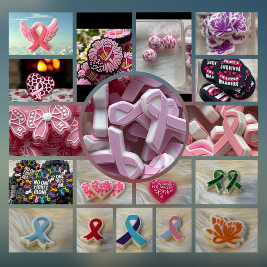 SILICONE FOCAL- Cancer & Ribbons(23 Options)