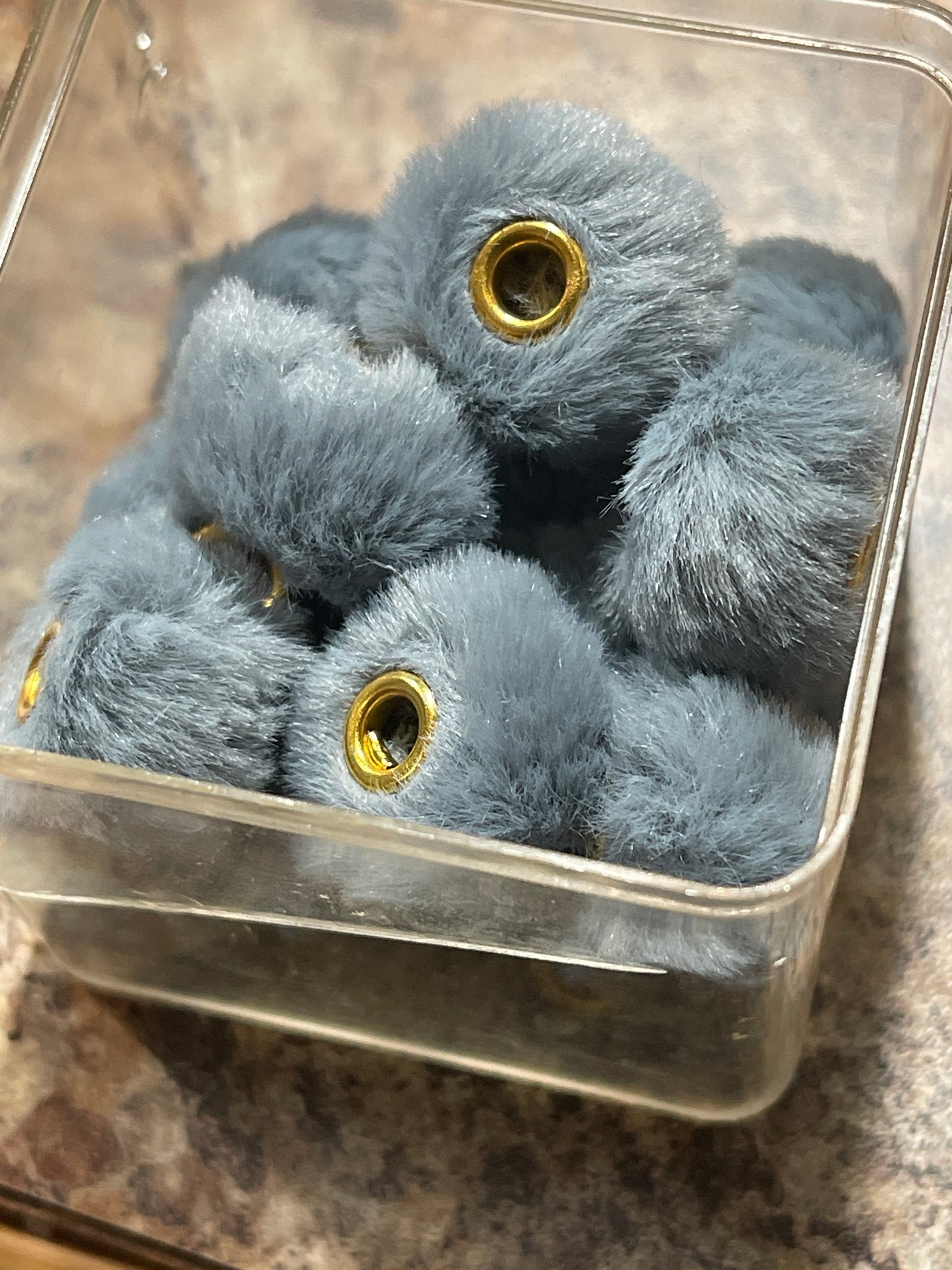 Spacers- 14mm Soft Fuzzy Pom Pom (Faux Rabbit Fur)