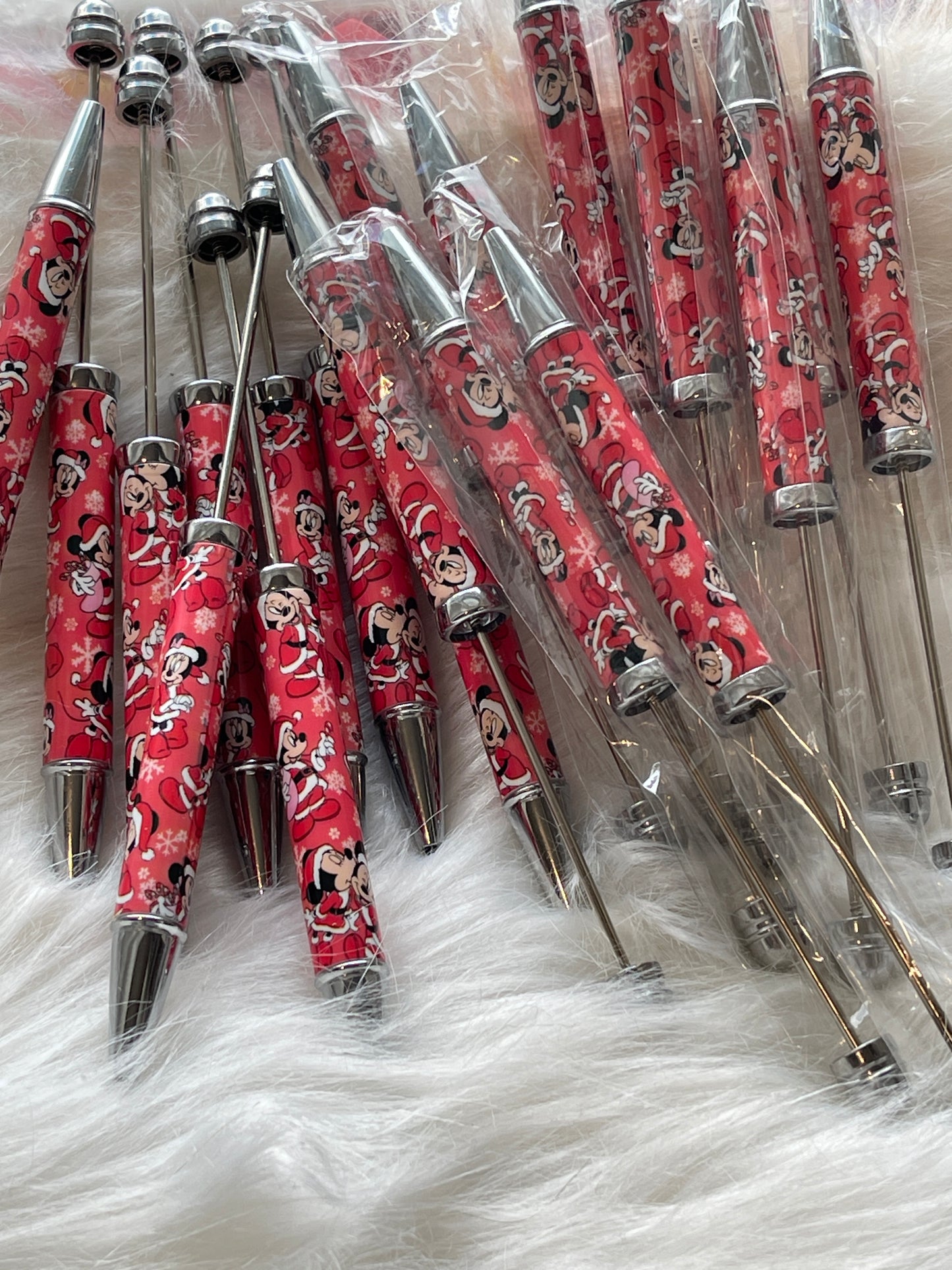 PEN BLANK PRINTED Christmas Mickey & Minnie(quantity discount available)