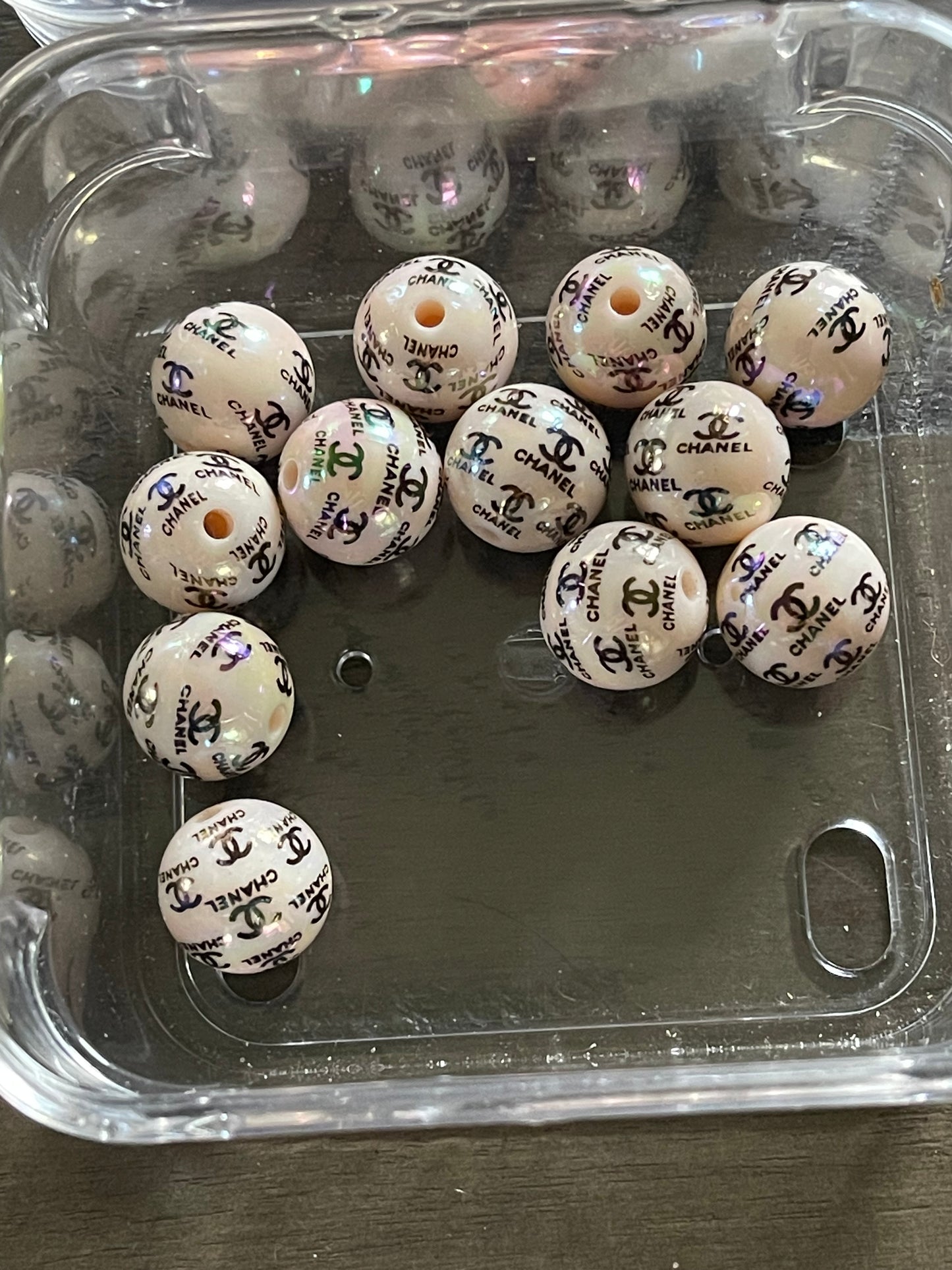 16mm ACRYLIC BEAD C’s (Hi-Gloss Coat) 12 Options