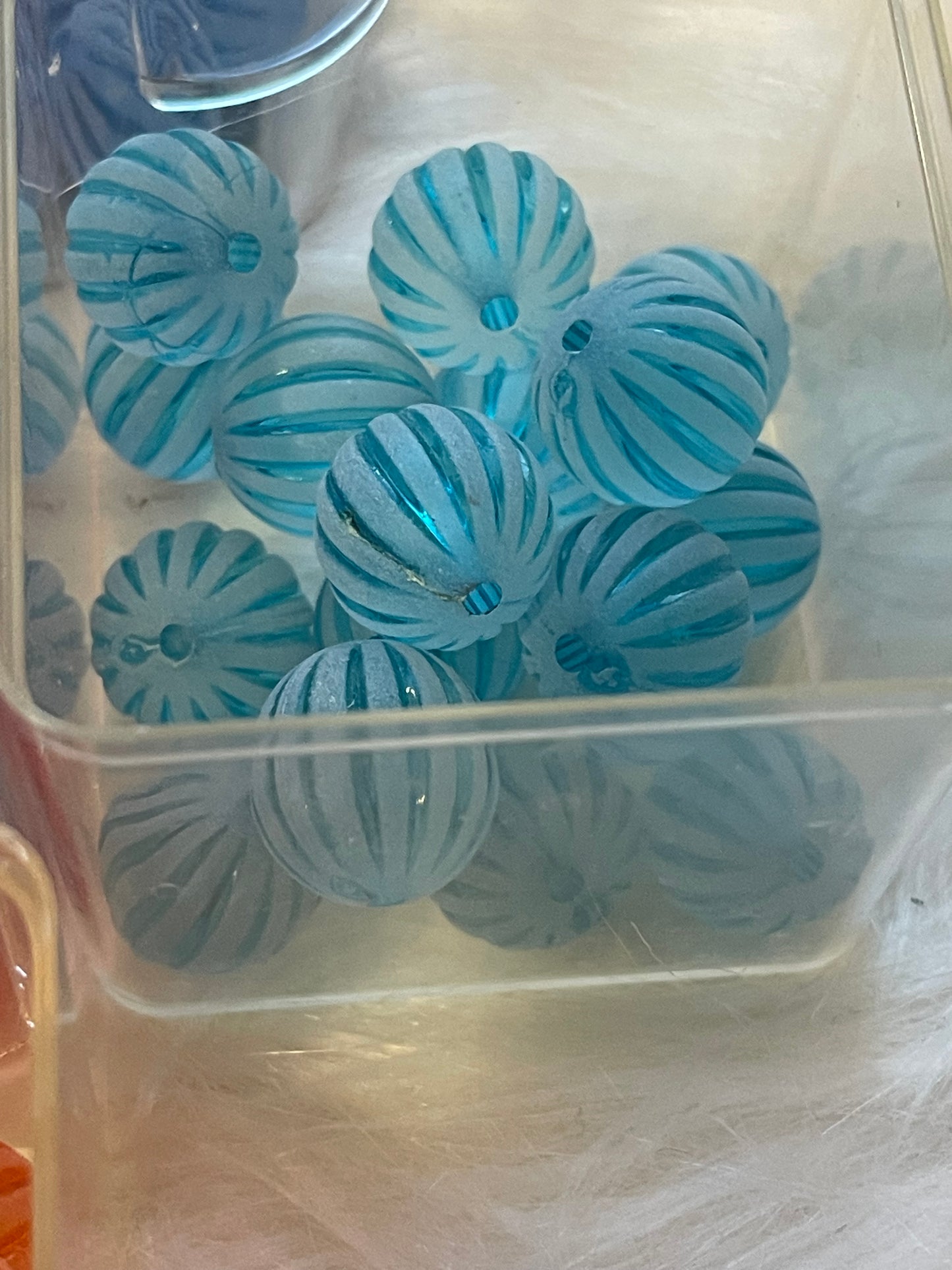 15mm ACRYLIC BEAD- STRIPE Style (9 COLOR OPTIONS)