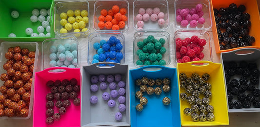 20mm CHUNKY RHINESTONE Beads- Solids (17 Options)