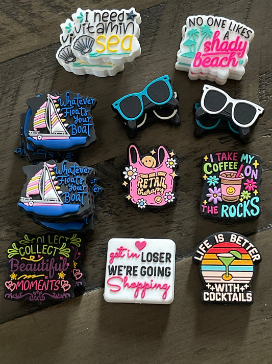 SILICONE FOCAL - Vacation/Beach Theme-Low Inventory Clearance