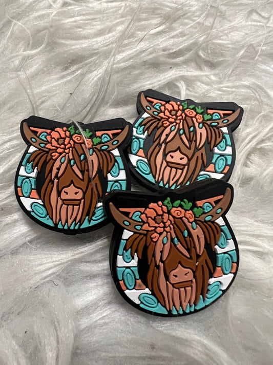 SILICONE FOCAL - COW HIGHLAND Teal (CUTIES)